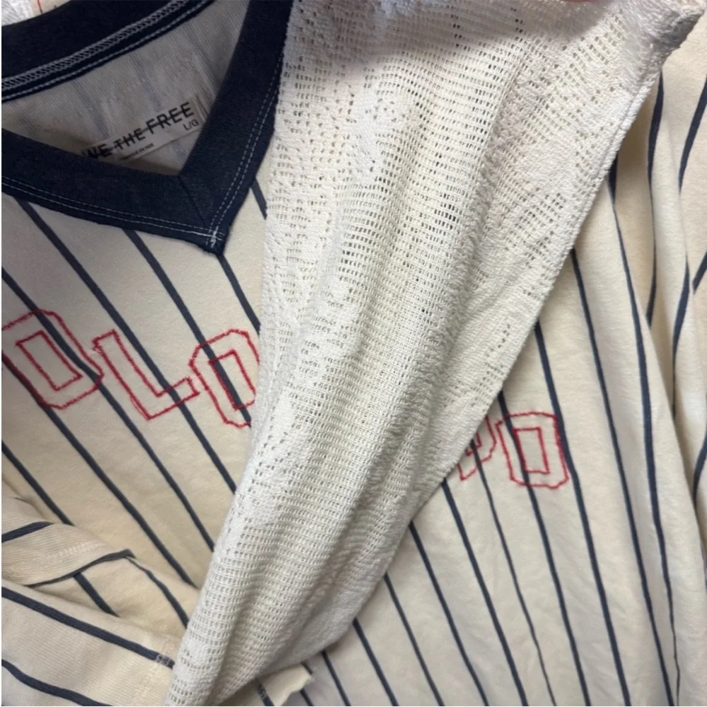 NWOT Free People We The Free Trevor Tee in Ivory Combo Size Med $128 Retail - Picture 8 of 8